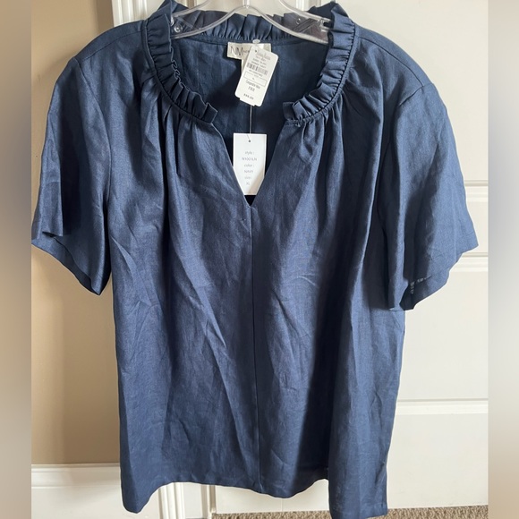 NWT Neiman Marcus Womens 100% Linen top/blouse size XL - Picture 1 of 5